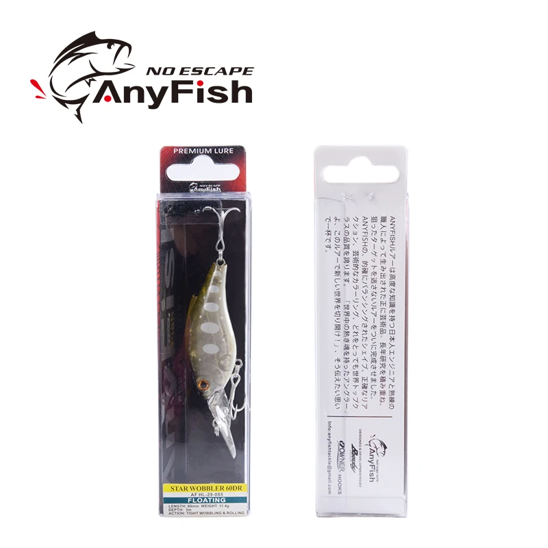 ANYFISH воблер 60DR рыболовные приманки 6 см 11 4 г 3D глаза твердая арифметическая
