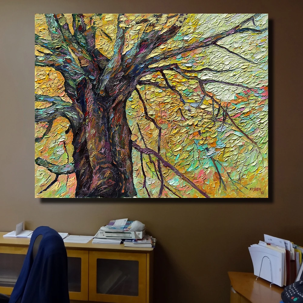 HDARTISAN абстрактный стиль работы Дерево домашний принт Современная декоративная