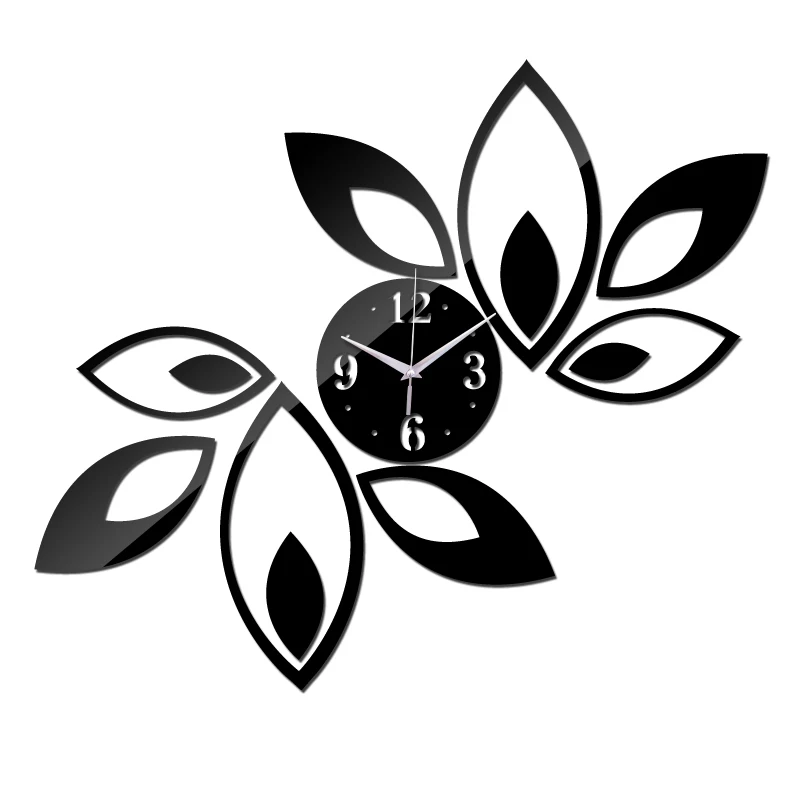 Новое поступление 2015 настенные Серебристые Акриловые зеркальные часы с большим