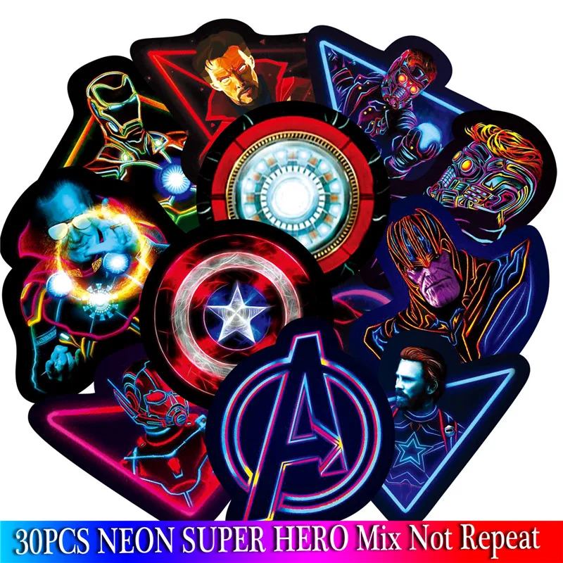 30PCS 2019 Spider Man Poster Marvel Stickers Sets Cartoon Anime Sticker For Laptop Fridge Phone Guitar Super Hero Pack | Игрушки и хобби