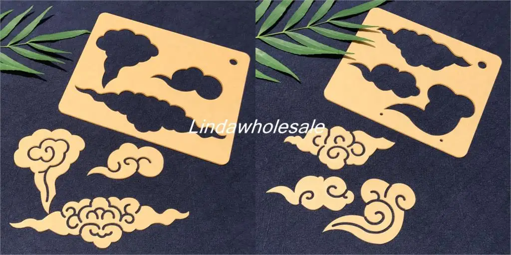 

Clouds pattern embroidery template drawing sketch template hand tool ruler
