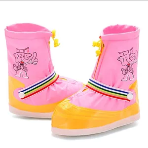 Детские Многоразовые Мультяшные бахилы, водонепроницаемые ботинки со слоном, Нескользящие, с принтом