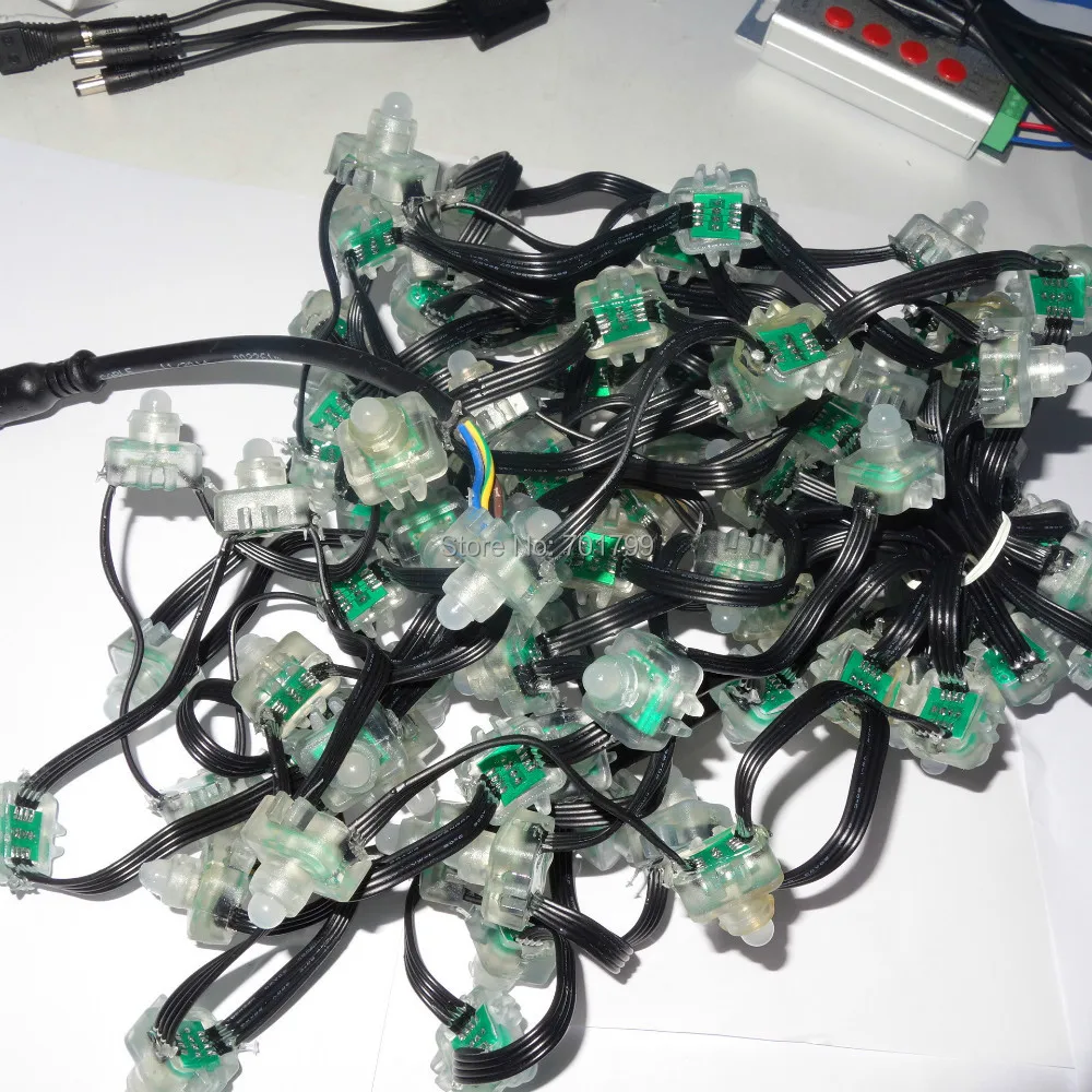 Узел сброса DC12V rgb-узел 100 шт. в нитку заполнение эпоксидной смолой IP68 весь черный