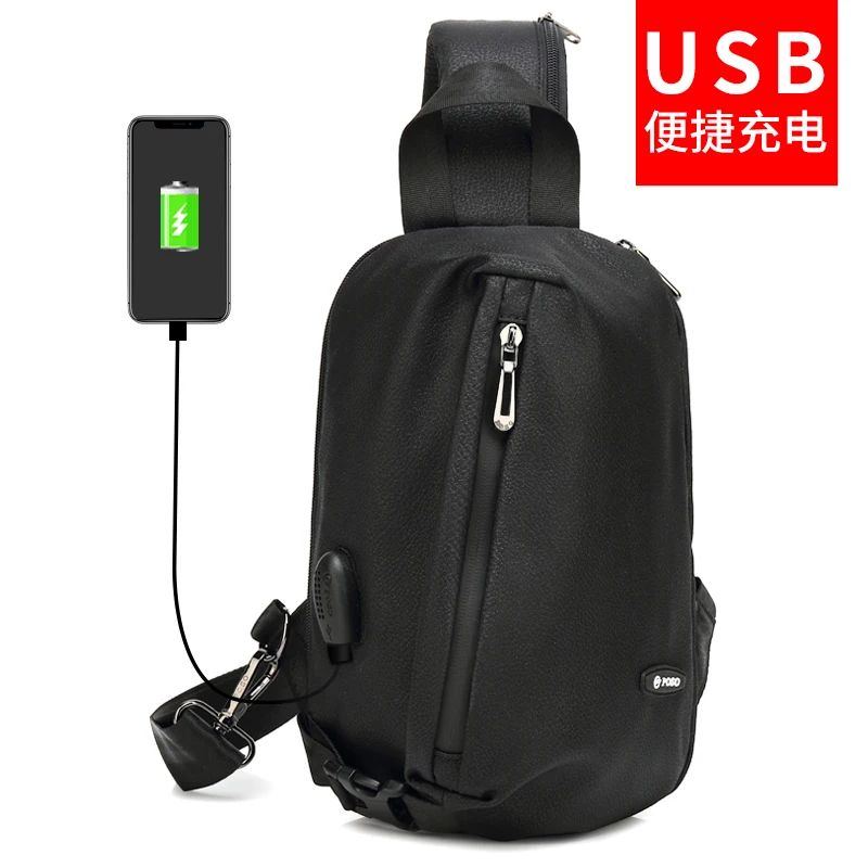 

USB interface Male Shoulder Bags fashion Crossbody Bags Men Anti Theft Chest Bag Summer Short Trip Messengers Bag New Arrival