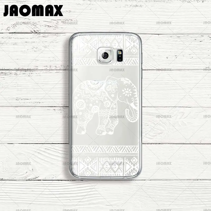 Jaomax Animal Mandala Elephant Case For Samsung Galaxy S7 S6 S8 S5 S4 S3 Edge Plus Silicone Transparent Soft Phone Cover Quotes |