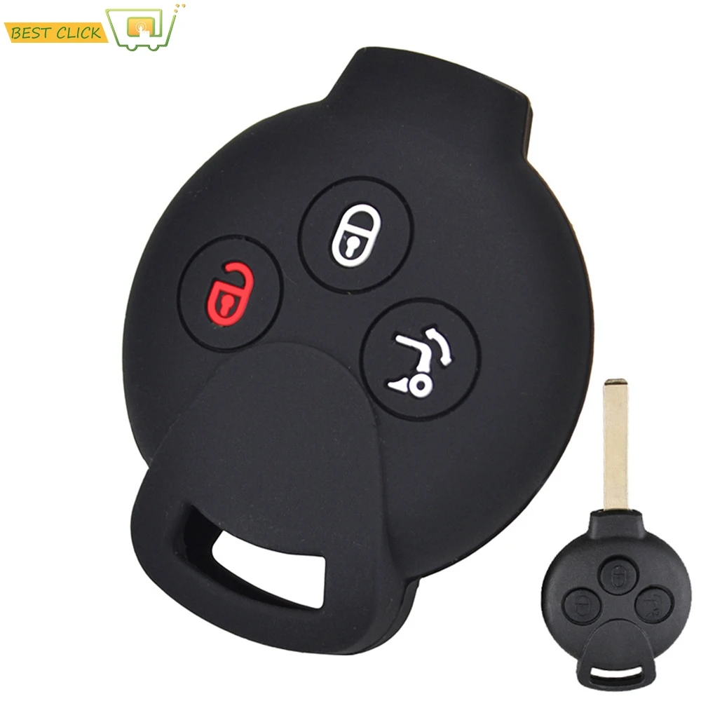 

For Benz Smart City Coupe Cabrio Crossblade Fortwo Roadster K Forfour Silicone Car Key Case Cover Keyless Fob Shell Holder