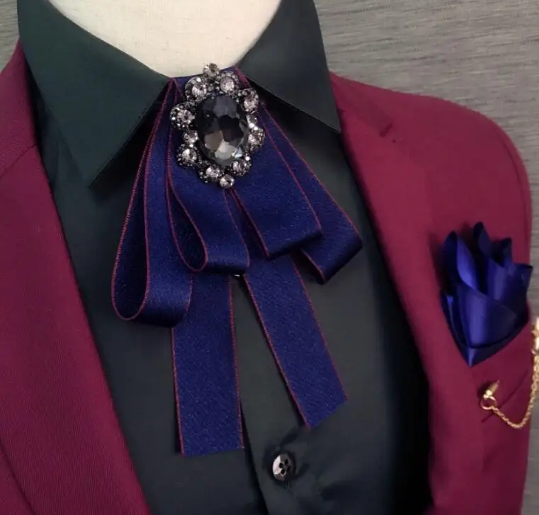 Модный новый стильный мужской галстук-бабочка со стразами костюм с