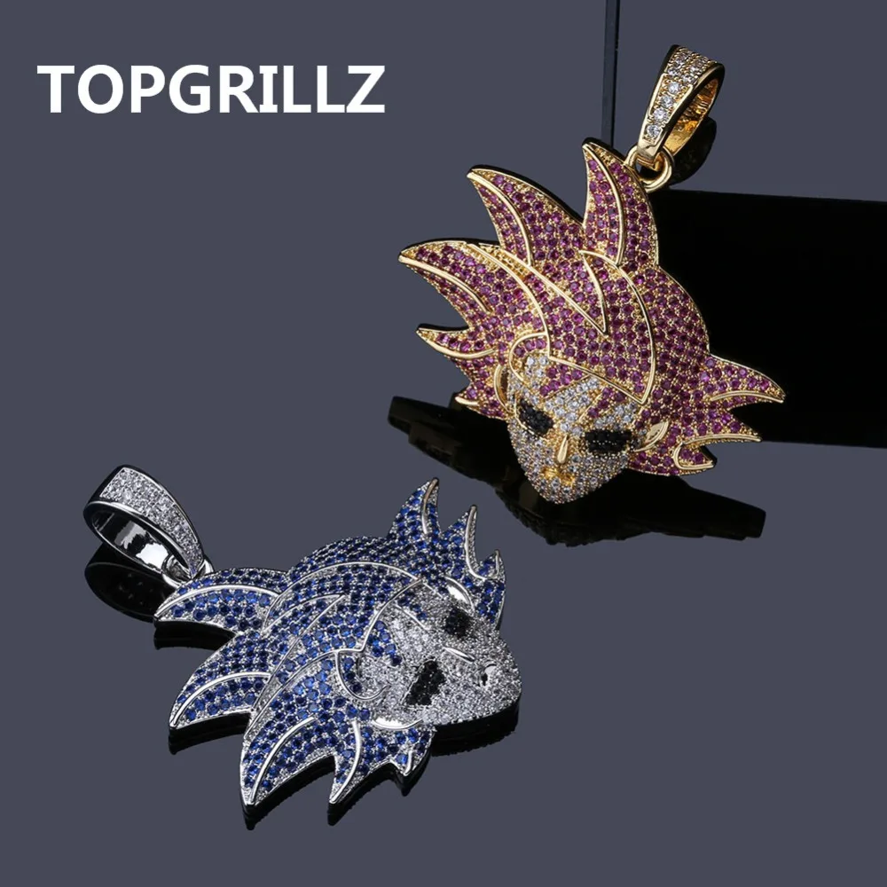 TOPGRILLZ ледяной кубический циркон хип хоп золотой серебряный цвет Мужская