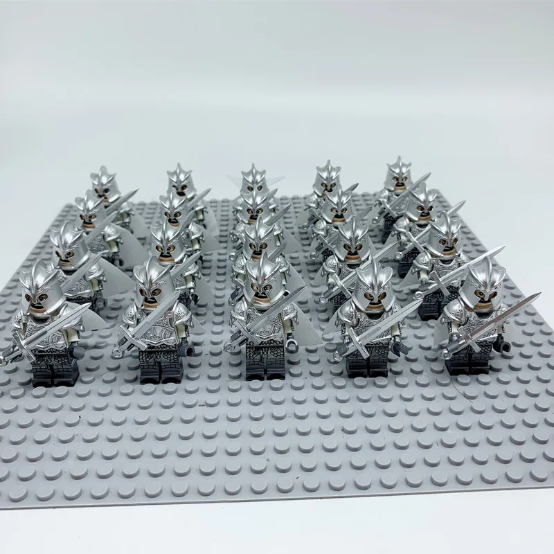 XP133 20PCS 20 шт. leingly Урук ха Властелин колец фигурка солдат Гондора рыцарь копье меч строительные блоки кирпичи игрушки - Цвет: XP133 20PCS