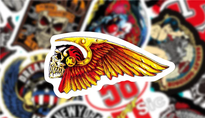 50 шт. новая мотоциклетная наклейка на шлем пакет Ride Club наклейка s много для ноутбука велосипедный телефон Guitarl крутая наклейка s Упаковка