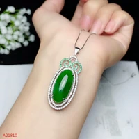 kjjeaxcmy boutique jewels 925 pure silver inlaid natural jade necklace pendant female style fire colored jewelry