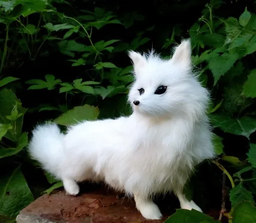 Имитация лисы около 24x15 см игрушка Реалистичная белая лиса модель реквизит