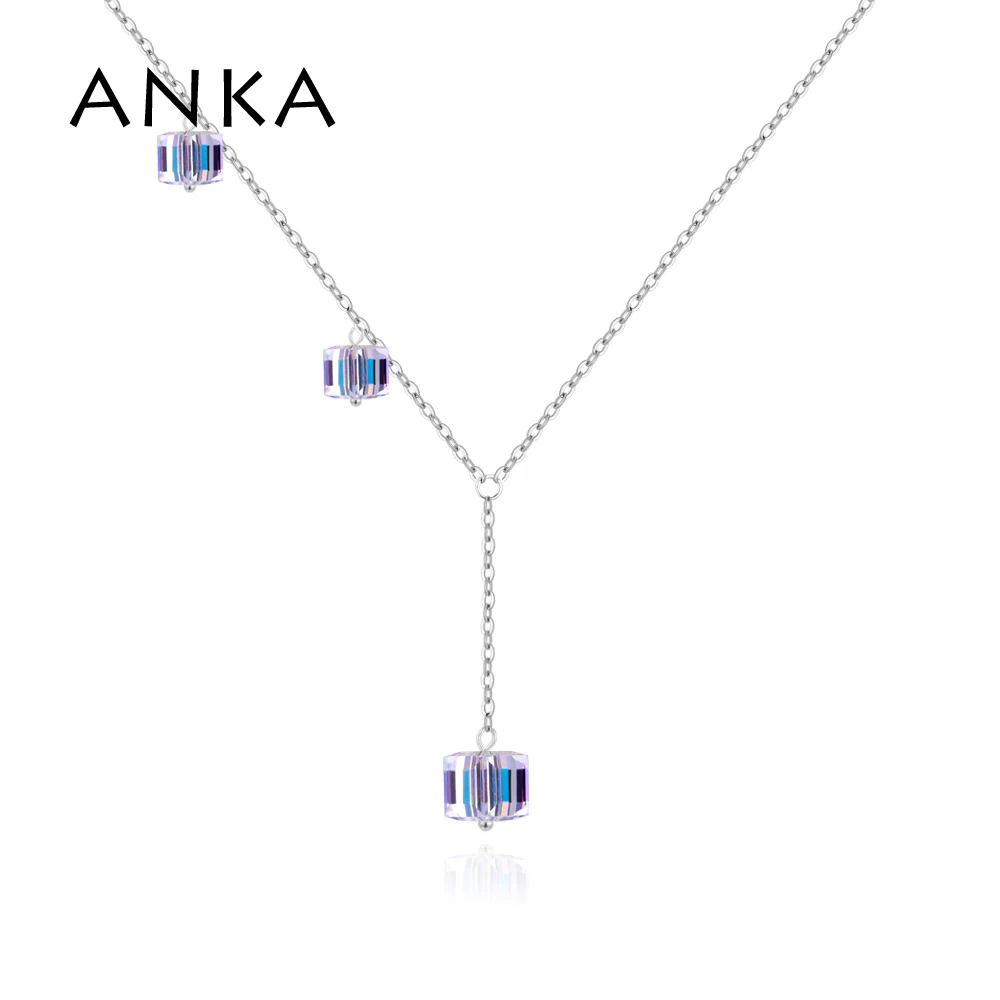 

ANKA brand top quality austrian cube crystal pendant necklaces for women fashion charm Crystals from Austria #132441