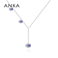 anka brand top quality austrian cube crystal pendant necklaces for women fashion charm crystals from austria 132441