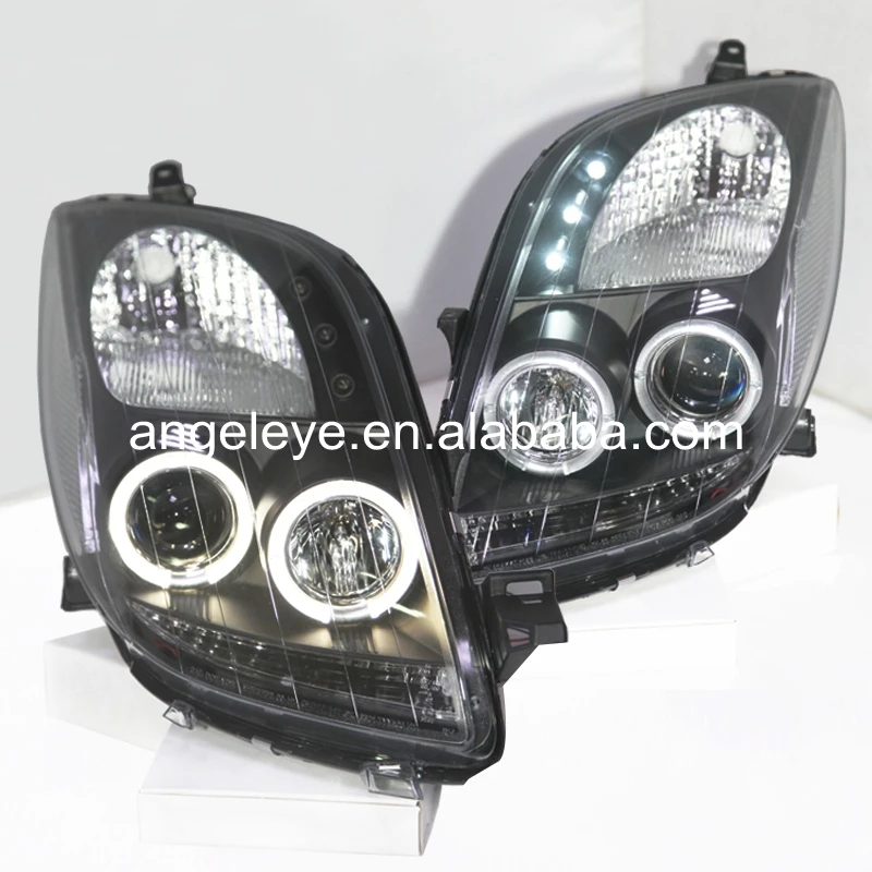 2006-2010 год для TOYOTA Yaris светодиодный фары ангельские глазки черный корпус SN |