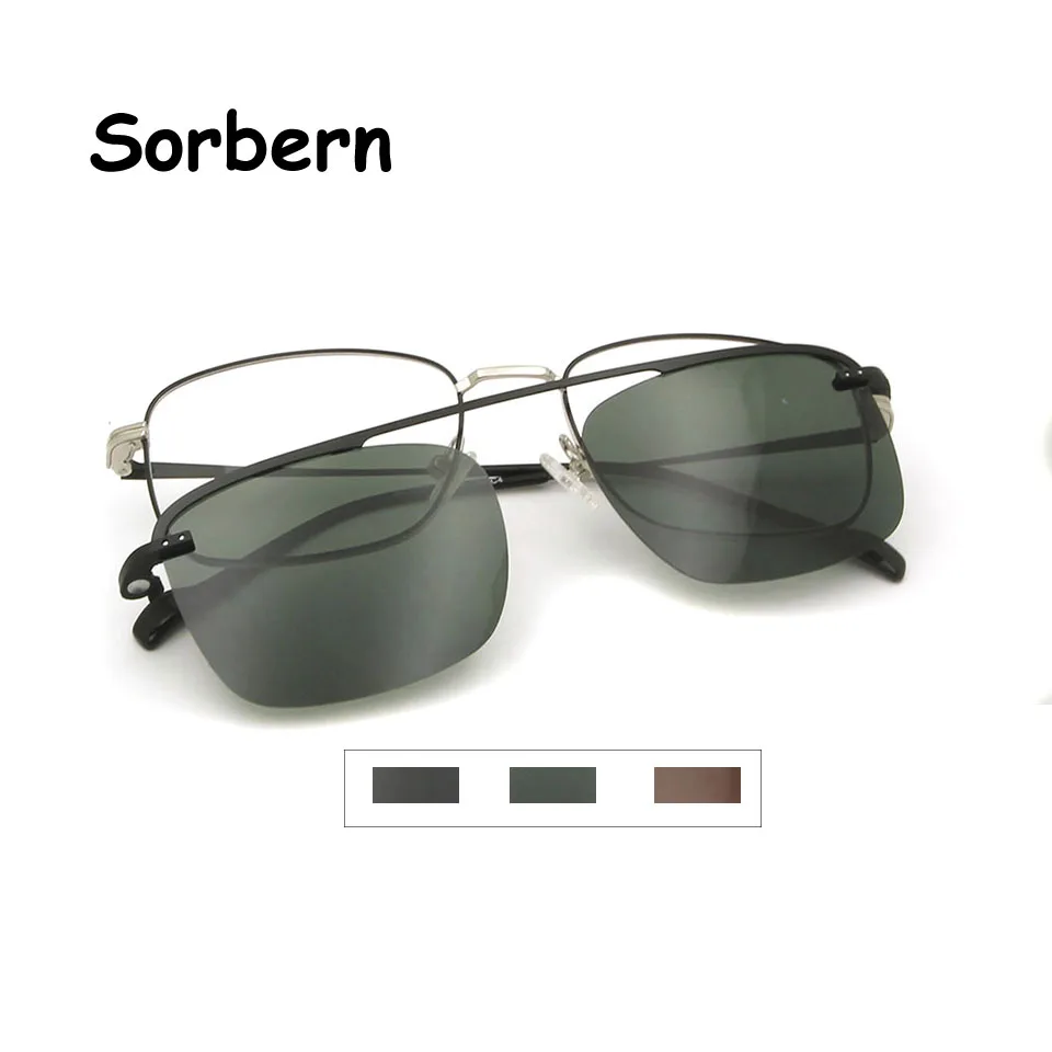 Солнцезащитные очки с магнитной оправой мужские и женские прямоугольные