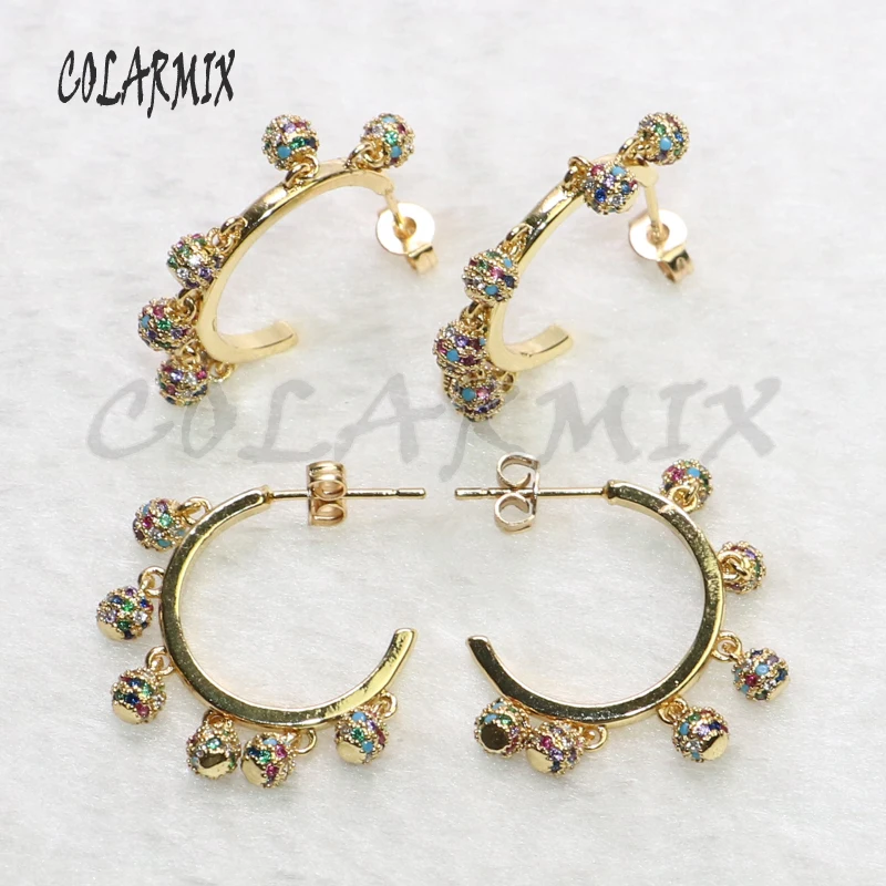 4 Pairs Wholesale jewelry crystal earrings High quality zircon simple Gift for lady 5575 | Украшения и аксессуары