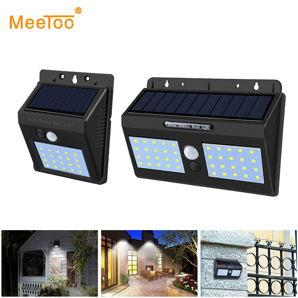 20/40 LED Solar Power Garden Light Outdoor PIR Motion Sensor Wall Fence Stair Pathway Yard Night Security Lamp | Лампы и освещение