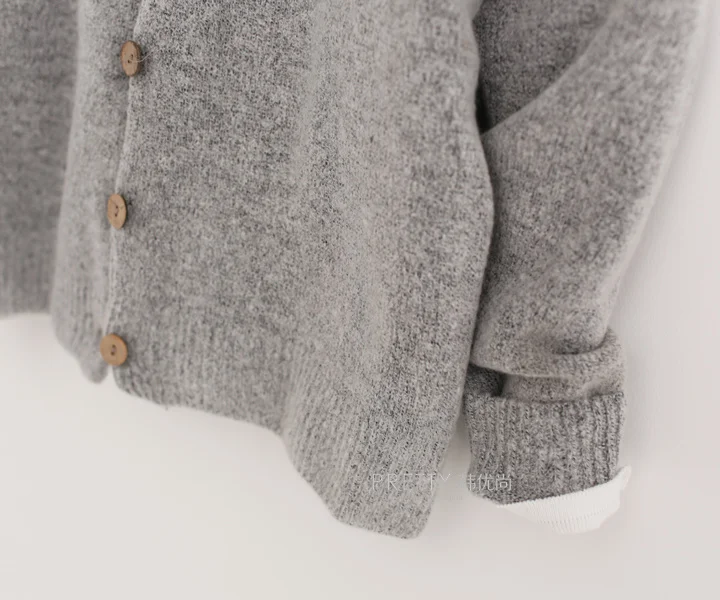 Женский свободный вязаный свитер с длинным рукавом Свободный кардиган для