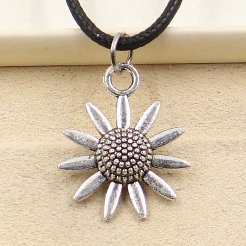 Fashion Sunflower Flower Necklace Pendant Women Jewelry Black Leather Punk Choker Gothic Friendship Gift | Украшения и аксессуары