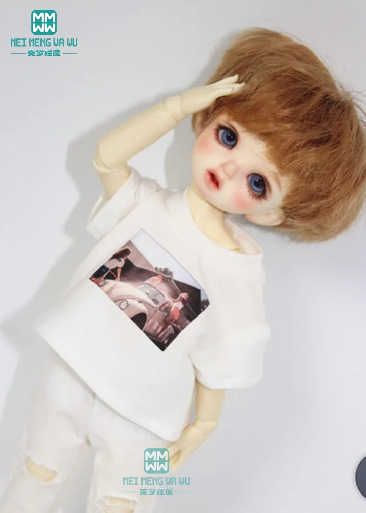 Кукла Одежда Подходит 27 см 30 1/6 BJD кукла серый Модный джинсовый жилет футболка