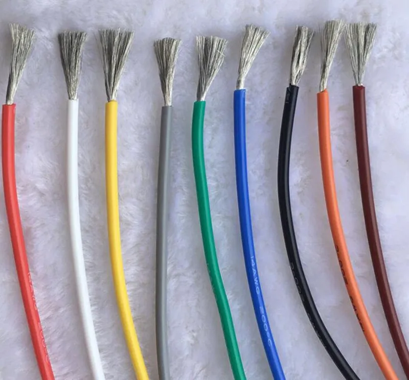 Сверхгибкий силиконовый кабель 14A 16 18 20 22 24 26 28 30AWG UL многоцветный мягкий провод высокая температура Луженая Медь 20 м/1 лот