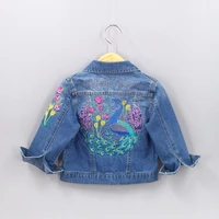 2 10t spring girls outfits toddler denim embroidery cockdail flowers jeans jacket kids coats baby girl clothing children clothes