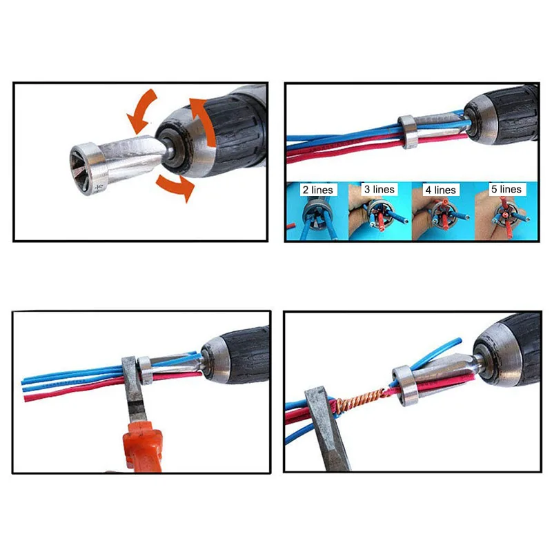 New Hot Portable Wire Twisting Tool Steel Cable Connector Wires Stripper Twister for Power Drill Drivers | Обустройство дома