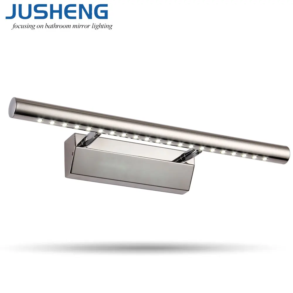 JUSHENG Современная светодиодная настенная светильник в ванной комнате из нержавеющей стали, зеркальный светильник на 3W 5W 7W 9W 12W, внутреннее освещение.