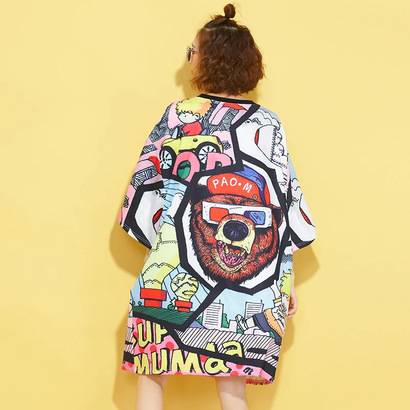 Женское летнее платье футболка длинное модное повседневное свободное в стиле