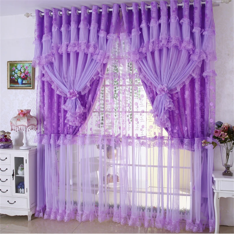 

custom curtains tulle Korean Romantic Princess lace curtain living room bedroom windows curtain sheer curtain tulles E260