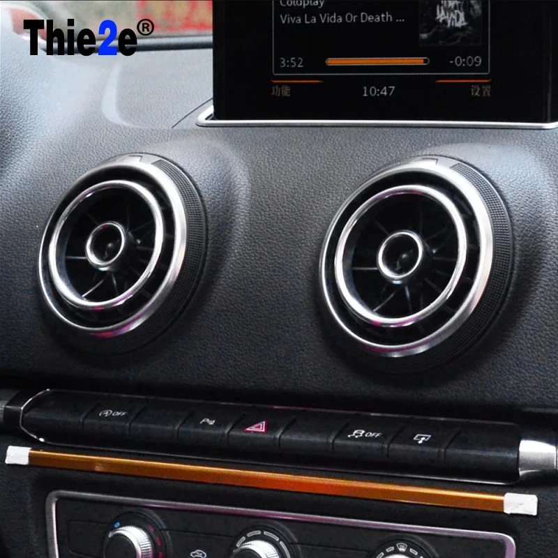 4 шт./лот декоративная круглая отделка для автомобильного кондиционера Audi A3 2014 2017