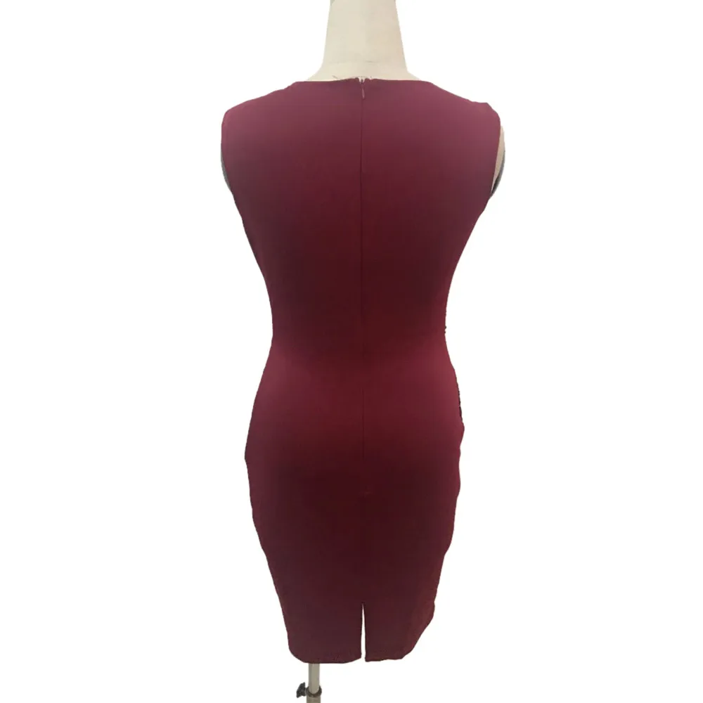 Женское офисное платье летнее облегающее платье-карандаш составного кроя с