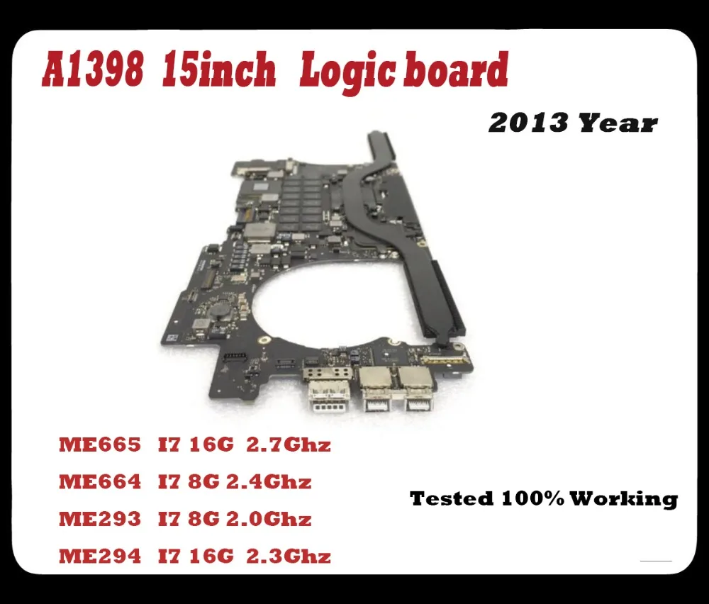 Оригинальный 100% рабочая материнская плата для ноутбука Macbook Pro retina 15 '&#x27A1398