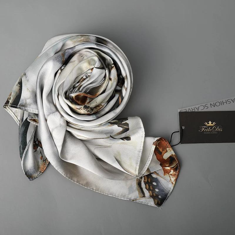 

[FEILEDIS] 2017 Silk Scarf Fashion Women's Shawl Multi-purpose Scarf Double-sided Replacement Use Scarf Series FD033