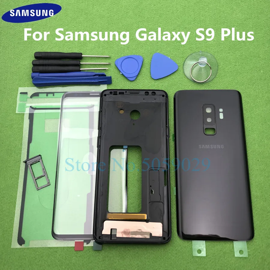 Для Samsung Galaxy S9 Plus + G965 G965F полный корпус Корпус рамка средняя задняя крышка