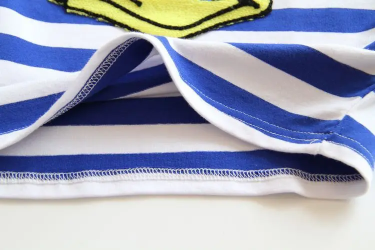 2016 г. весенне-летнее платье для девочек детская одежда в полоску расшитая