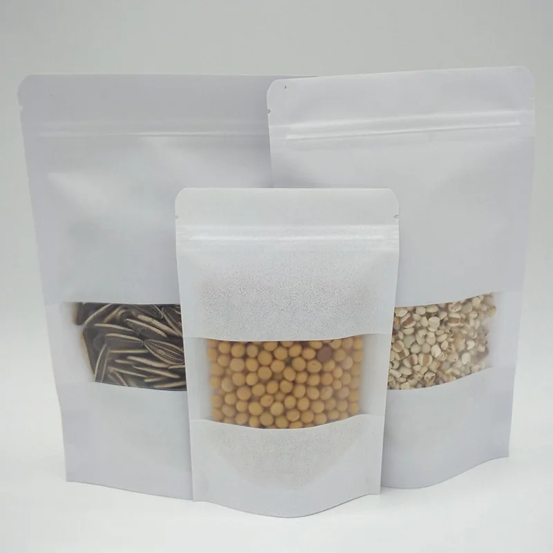 Крафт бумажный мешок с окошком для упаковки еды конфет шоколада чая орехов