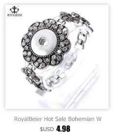Royalbeier новейшая винтажная металлическая подвеска со стразами браслет для женщин DIY оснастки ювелирные изделия из нержавеющей стали цепи браслеты и браслеты