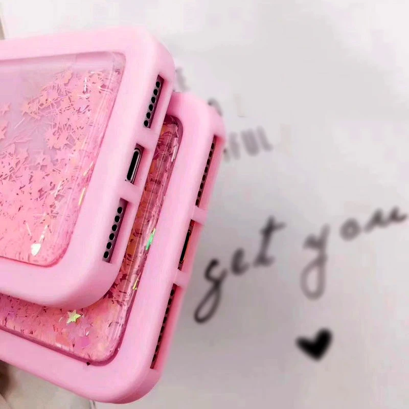 3D Cartoon Pink Quicksand Unicorn Soft Silicone Liquid Stars Case for Iphone 7 Plus 8 6 6S plus 5 S 5S SE XS Max XR X Phone |