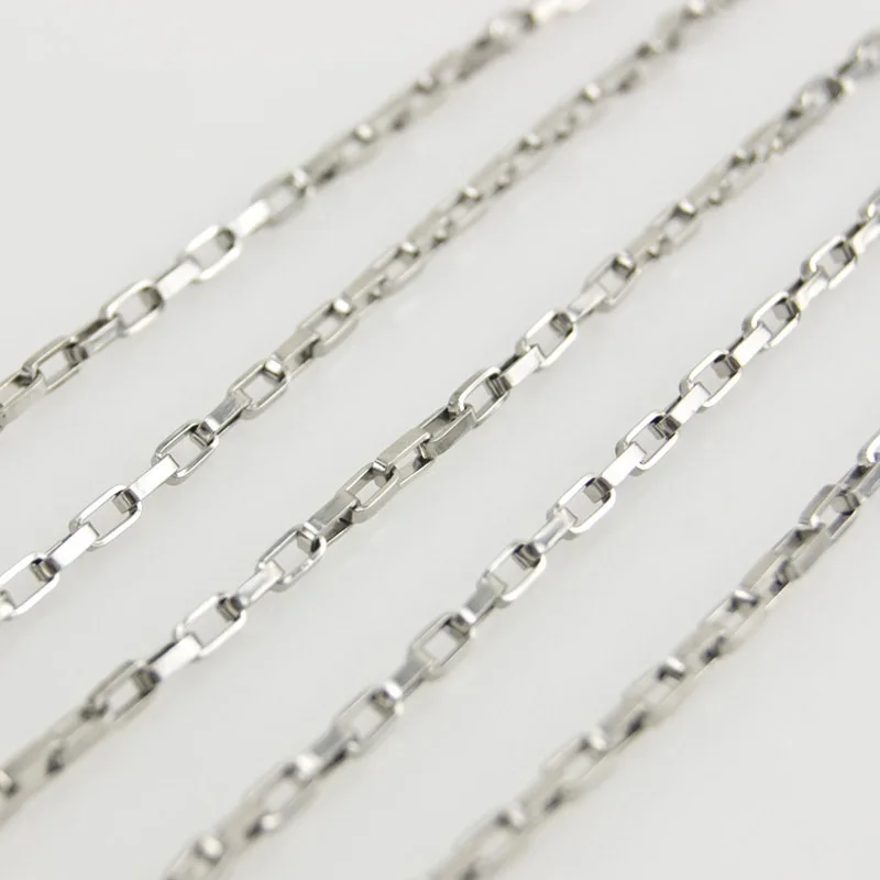 

100% Stainless Steel 1.5 mm Width Long Box Chain Necklace For Men Acero Inoxidable Cadenas Chaine Metre Wholesale 100meters