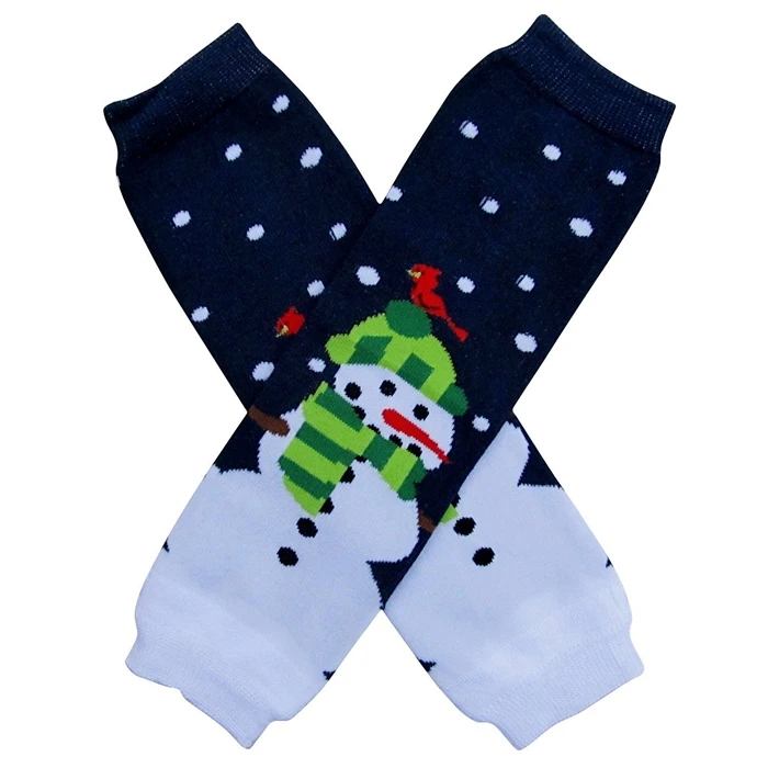 Детские теплые гольфы 4 комплекта Зимние в полоску с рисунком Санты для детей