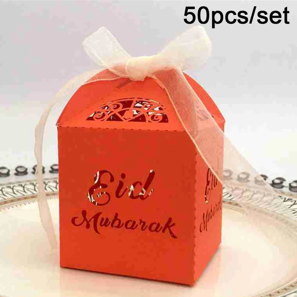 Eid Mubarak Gift OurWarm ИД Мубарак Подарочная коробка мусульманский фестиваль Декор баннер огни деревянная подвеска Исламская мусульманская молитва коврик Рамадан Карим Вечерние - Цвет: Eid Mubarak Gift