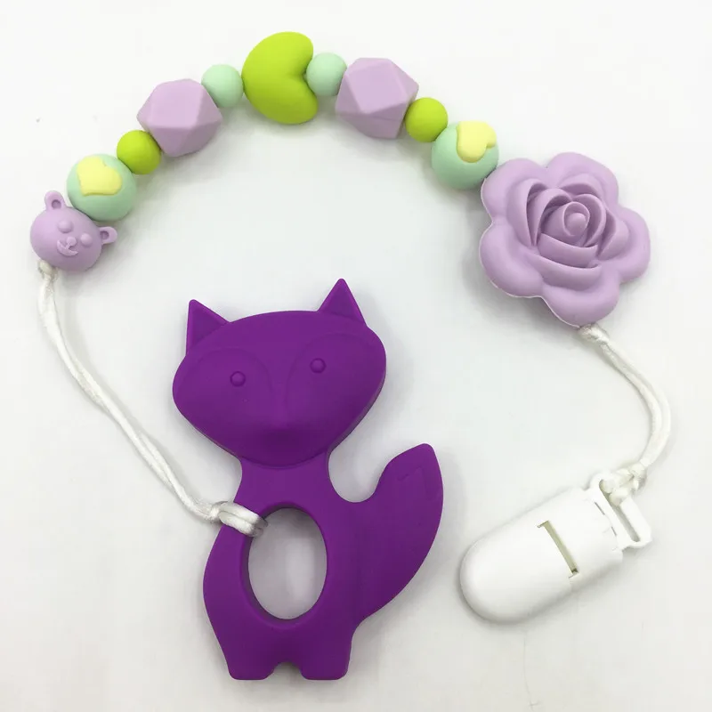 Силиконовые Прорезывания Зубов лиса Ожерелье детские зубы ожерелье Жираф.