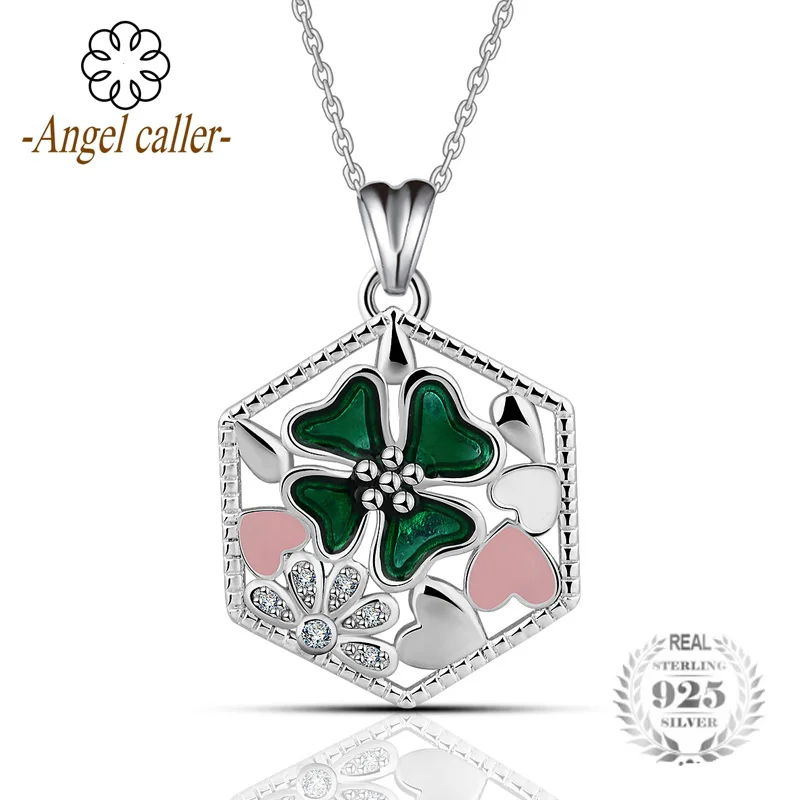 Женское ожерелье с подвеской в виде цветка Angel Caller из настоящего серебра 925 пробы