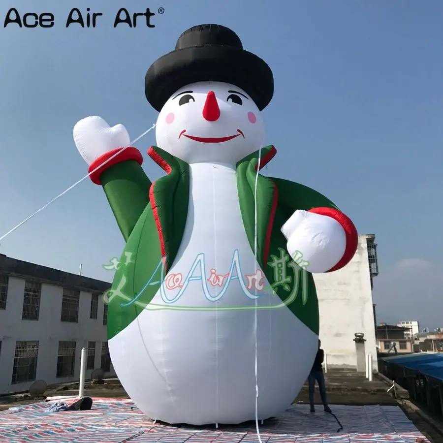 Verkaufen Heißer Verkauf Weihnachten Aufblasbare Dekorationen, Riesen Grüne Aufblasbare Weihnachten Schneemann Für Förderung