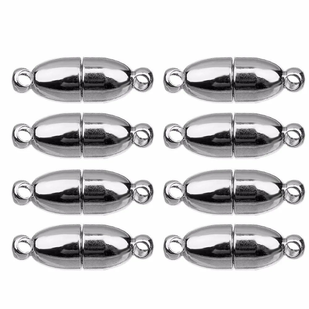 10pcs/lot 6x18mm Rhodium Color Strong Magnetic Clasps for Necklace Bracelet Chain Buckle Hook DIY Jewelry Making Findings | Украшения и