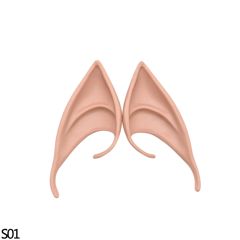 S01 1pair Fake Soft Angel Elf Ears Simulation Ear Props Cosplay Elf Fairy Accessories For Halloween Christmas Event Party Decoration - Цвет: S01
