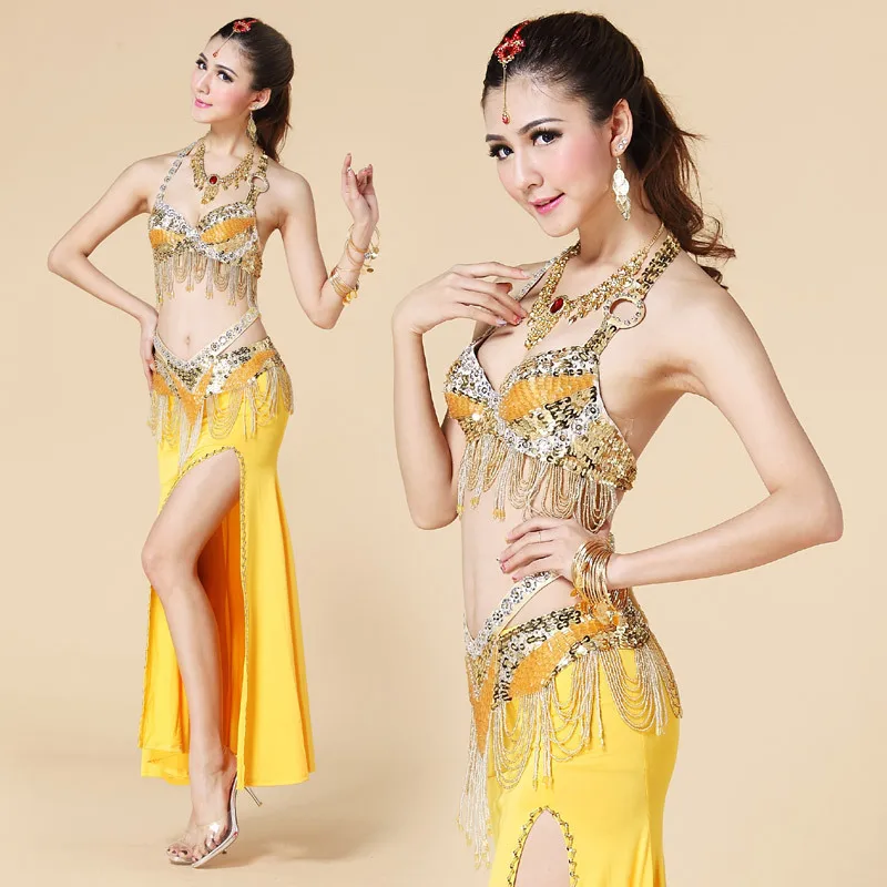 

Handmade women cheap belly dance costumes set on sale for women Belly Dance Wear Perut tari kostum 9 color