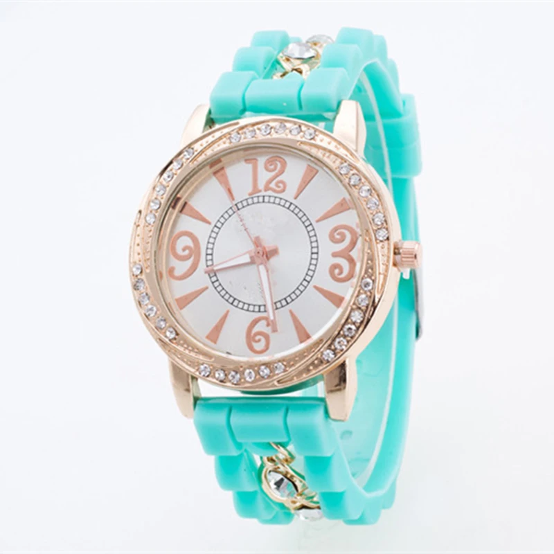2018 фирменные модные силиконовые часы с кристаллами желе женские часы|feminino|feminino